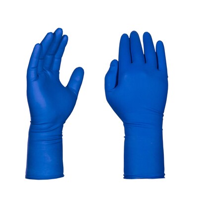 GloveWorks Powder Free Latex Food Safe Exam Gloves, Large, Blue, 50 Gloves/Box (GPLHD86100)