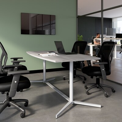 Bush Business Furniture 72W x 36D Boat Shaped Conference Table, Platinum Gray (99TBM72PGSVK)