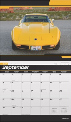 2025 BrownTrout Corvette 14" x 24" Monthly Deluxe Wall Calendar, (9781975479411)