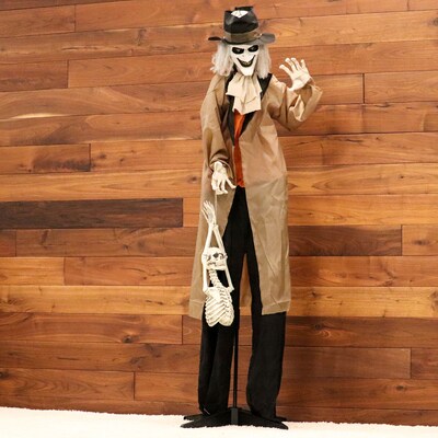 Haunted Hill Farm 5.25' Jebediah Bones Animatronic Gravekeeper (HHGRVKPR-1FLSA)