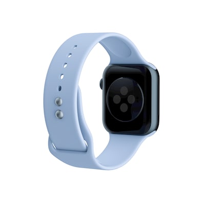 LAX Dual Clasp Silicone Band for Apple Watch, Sky Blue