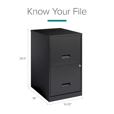 Space Solutions 18"D 2-Drawer Vertical File Cabinet, Letter, Charcoal (26495)