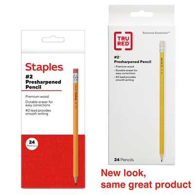 Staples Pre-Sharpened Wooden Pencil, 2.2mm, #2 Medium Lead, 24/Pack (ST62807-CC)