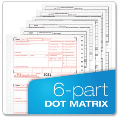 TOPS W-2 Tax Form, 6-Part, 24/Pack (2206C)