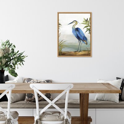 Amanti Art Blue Heron by Aimee Wilson Framed Canvas Wall Art Print, 18" x 24" (A42674987140)