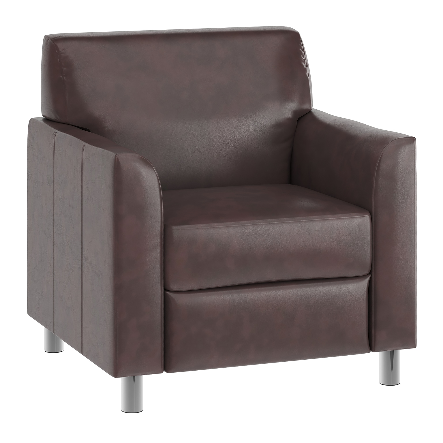 Flash Furniture Hercules Diplomat LeatherSoft Reception Chair, Brown/Chrome Legs (BT8271BNCHR)