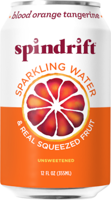 Spindrift Blood Orange Tangerine Flavored Sparkling Seltzer Water, 12 oz., 24 Cans/Carton (SDR14220)