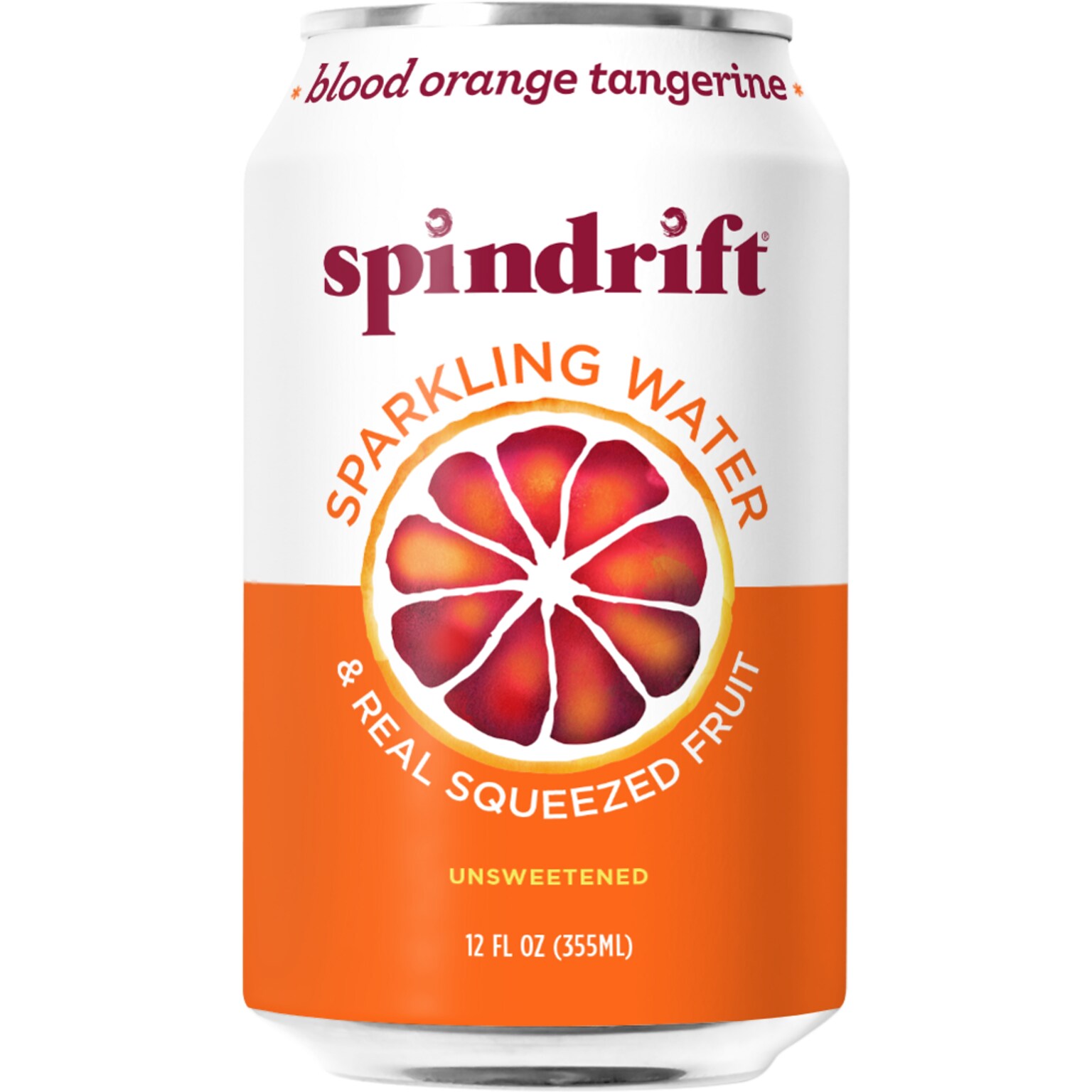 Spindrift Blood Orange Tangerine Flavored Sparkling Seltzer Water, 12 oz., 24 Cans/Carton (SDR14220)