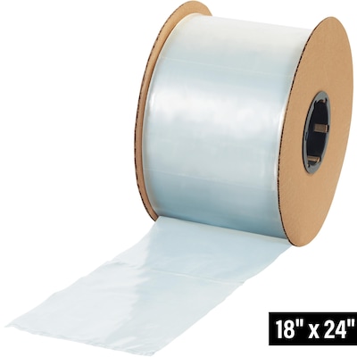 18" x 24" Layflat Poly Bag, Bags on a Roll 2 Mil, Clear, 500/Roll (PB7745)
