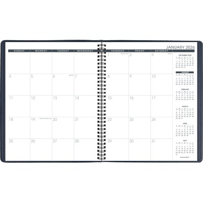 2026 AT-A-GLANCE 9 x 11 Calendar Year/Monthly Planner, Faux Leather Cover, Navy (70-260-20-26)