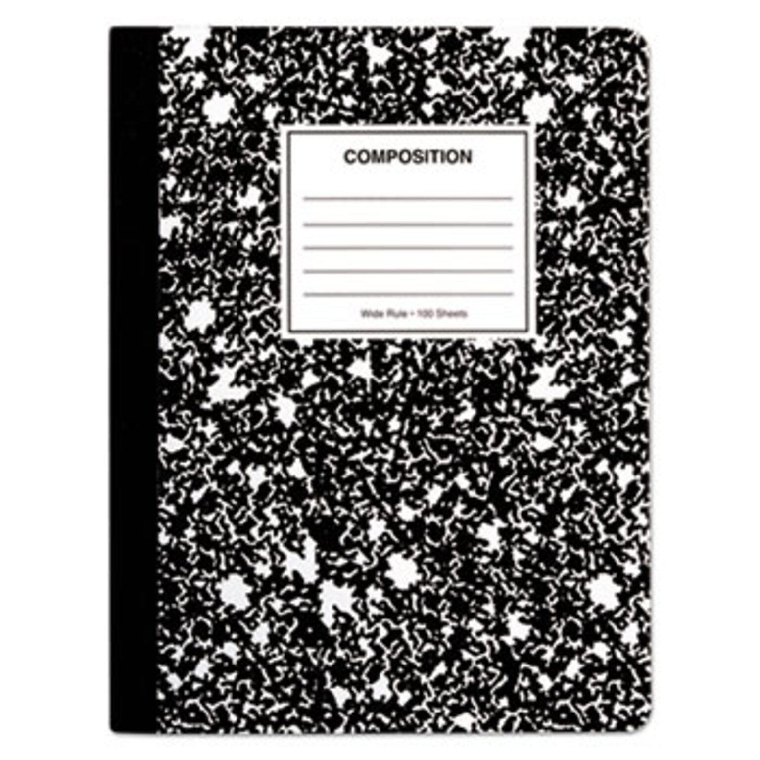 TOPS Composition Notebooks, 7.5 x 9.75, Wide Ruled, 100 Sheets, Black (SSS11445WM)