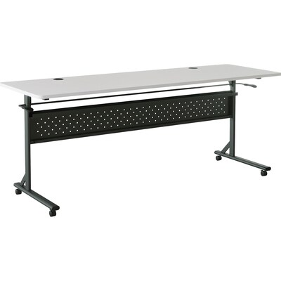 Lorell Shift 2.0 24W x 72D Foldable Flip & Nesting Mobile Table, Laminated, With Wheels, Gray (LLR60767)