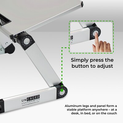 Uncaged Ergonomics WorkEZ Light Notebook Stand; Silver (WELS)