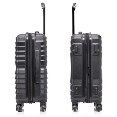 InUSA Aurum 21.65" Hardside Suitcase, 4-Wheeled Spinner, TSA Checkpoint Friendly, Black (IUAUR00S-BLK)