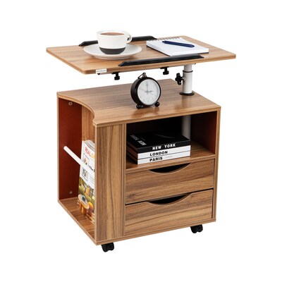 Mind Reader Woodland Collection Bedside 15.75W Workstation Desk, Brown (BEDESK-BRN)