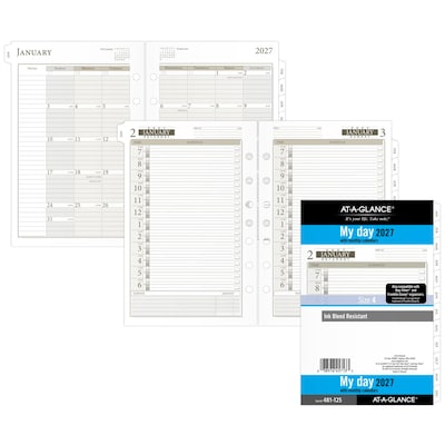 2027 AT-A-GLANCE Seascapes 8.5 x 5.5 Daily & Monthly Planner Refill, White/Brown (481-125-27)
