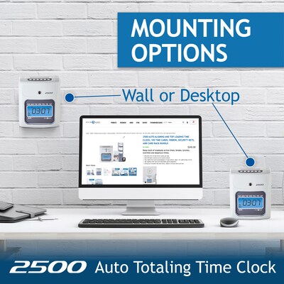 Pyramid Time Systems 2500 Auto Aligning Time Clock, Ivory (2500)