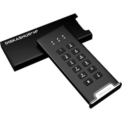 iStorage diskAshur M2 500GB M.2 2280 USB 3.2 Gen 1 Encrypted Portable External Solid State Drive (IS-DAM2-256-500)