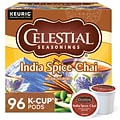 Celestial Seasonings India Spice Chai Herbal Tea, Keurig® K-Cup® Pods, 96/Carton (14738)