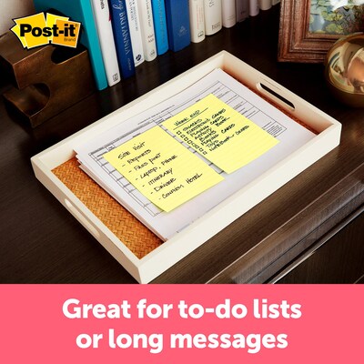 Post-it® Notes, 4 x 6, Canary Yellow, 100 Sheets/Pad, 12 Pads/Pack (659)
