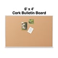 Quill Brand® Standard Durable Cork Bulletin Board, Aluminum Frame, 6W x 4H (28317-CC)