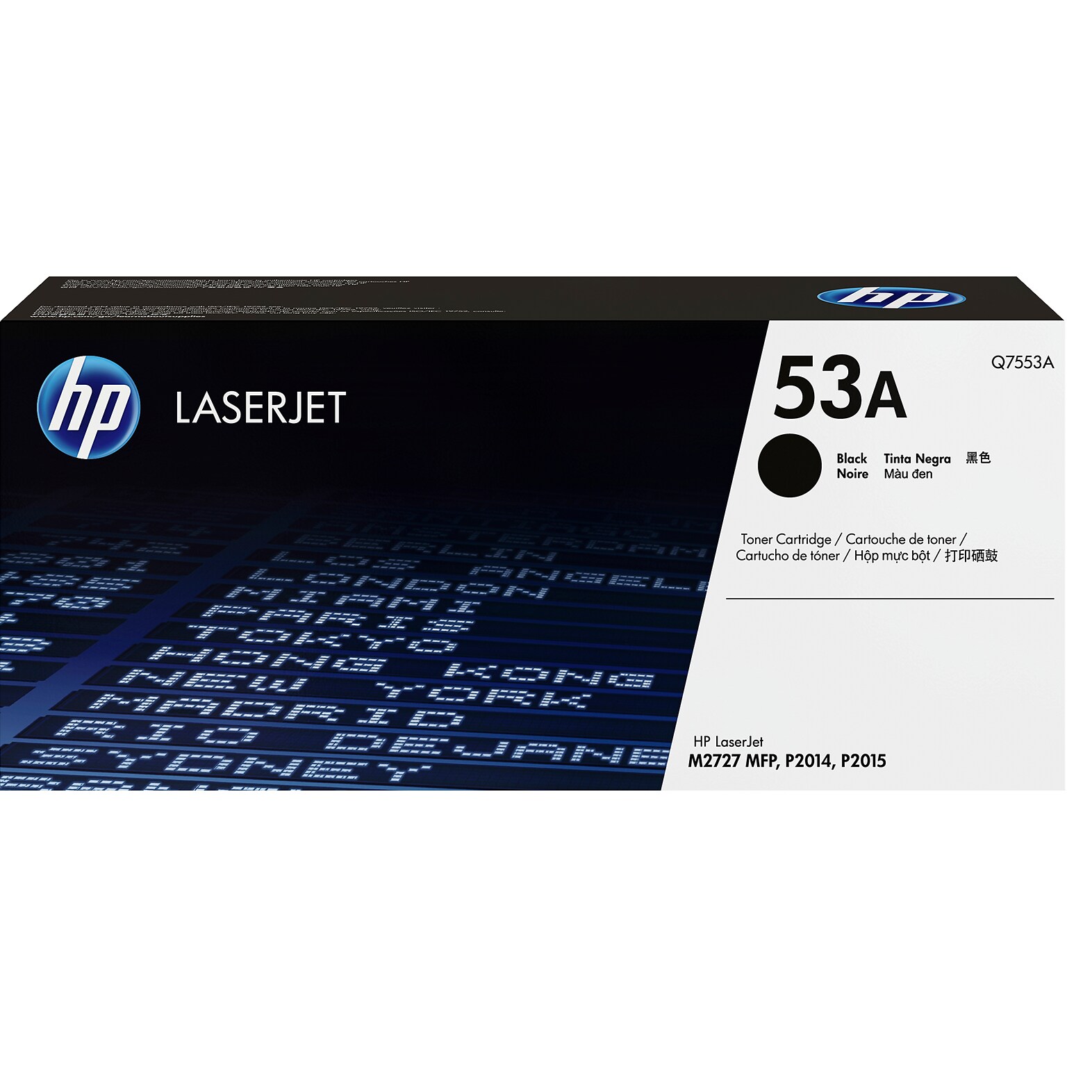 HP 53A Black Standard Yield Toner Cartridge, Prints Up to 3,000 Pages (Q7553A)