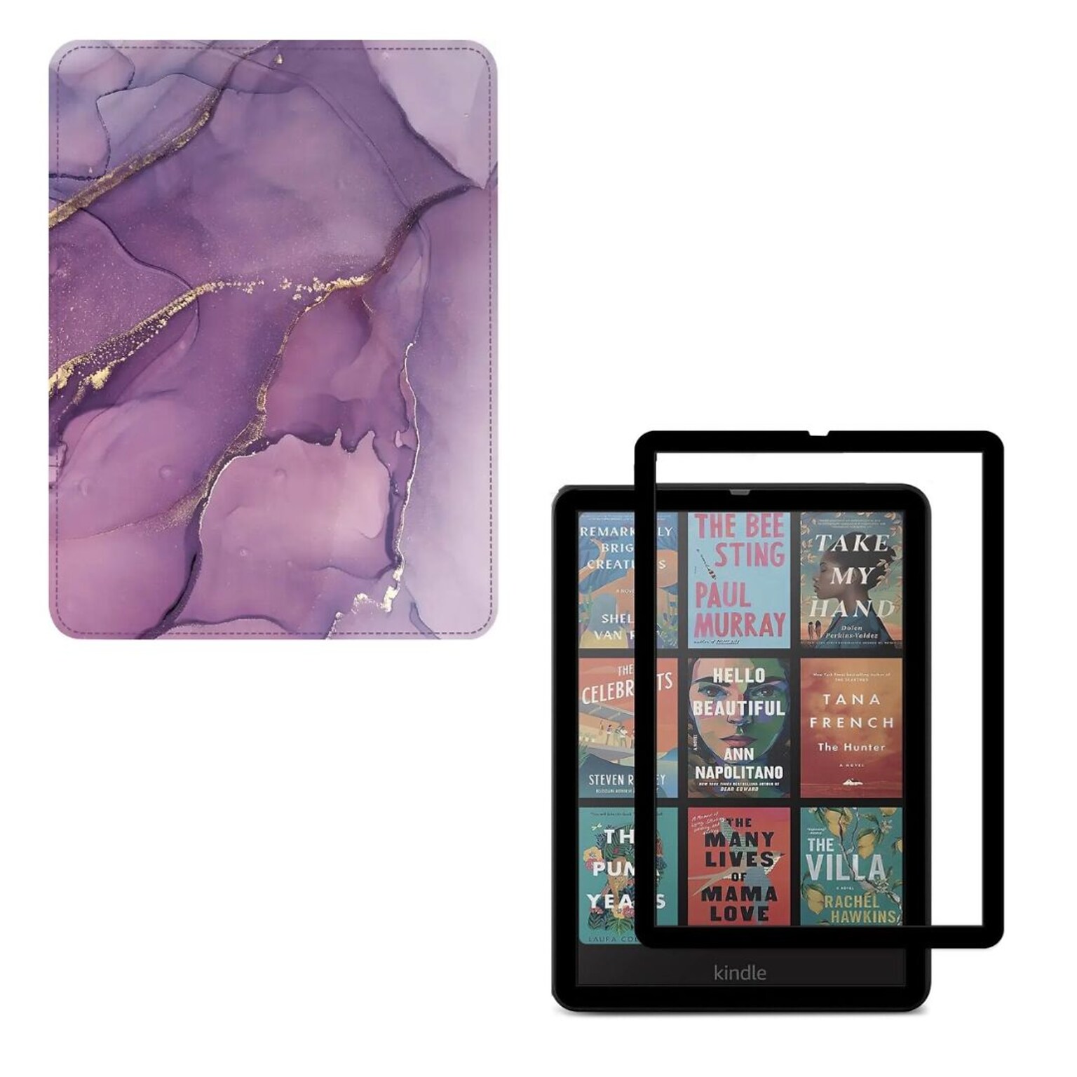 SaharaCase Indy TPU 7 Folio Case & Screen Protector for Kindle Paperwhite & Colorsoft, Purple (TB00439-ZD-T69)