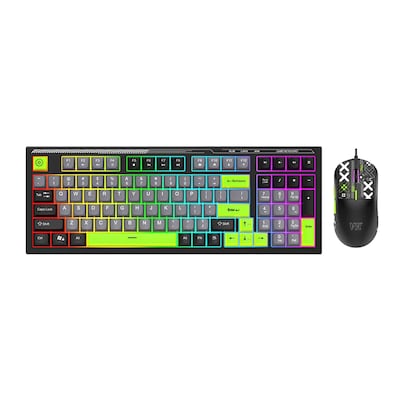 SaharaCase Wired Gaming Keyboard & Mouse Combo, Black/Green (KB31)