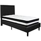 Flash Furniture Roxbury Tufted Upholstered Platform Bed in Black Fabric with Pocket Spring Mattress, Twin (SLBM21)