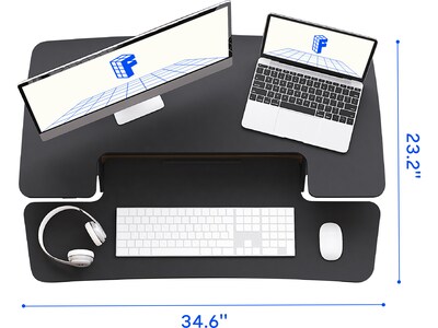 FlexiSpot M7 Series 35"W Manual Rectangular Adjustable Standing Desk Converter, Black (M7-E-35B)