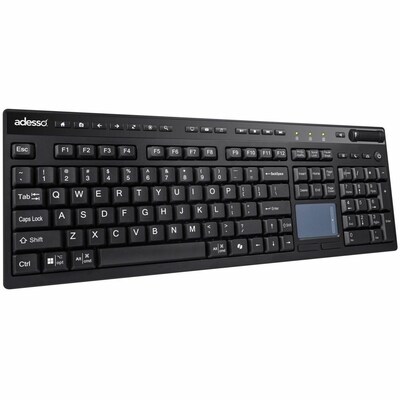Adesso Wireless Multi-Channel Touchpad Keyboard, Black (WKB-4450UB)