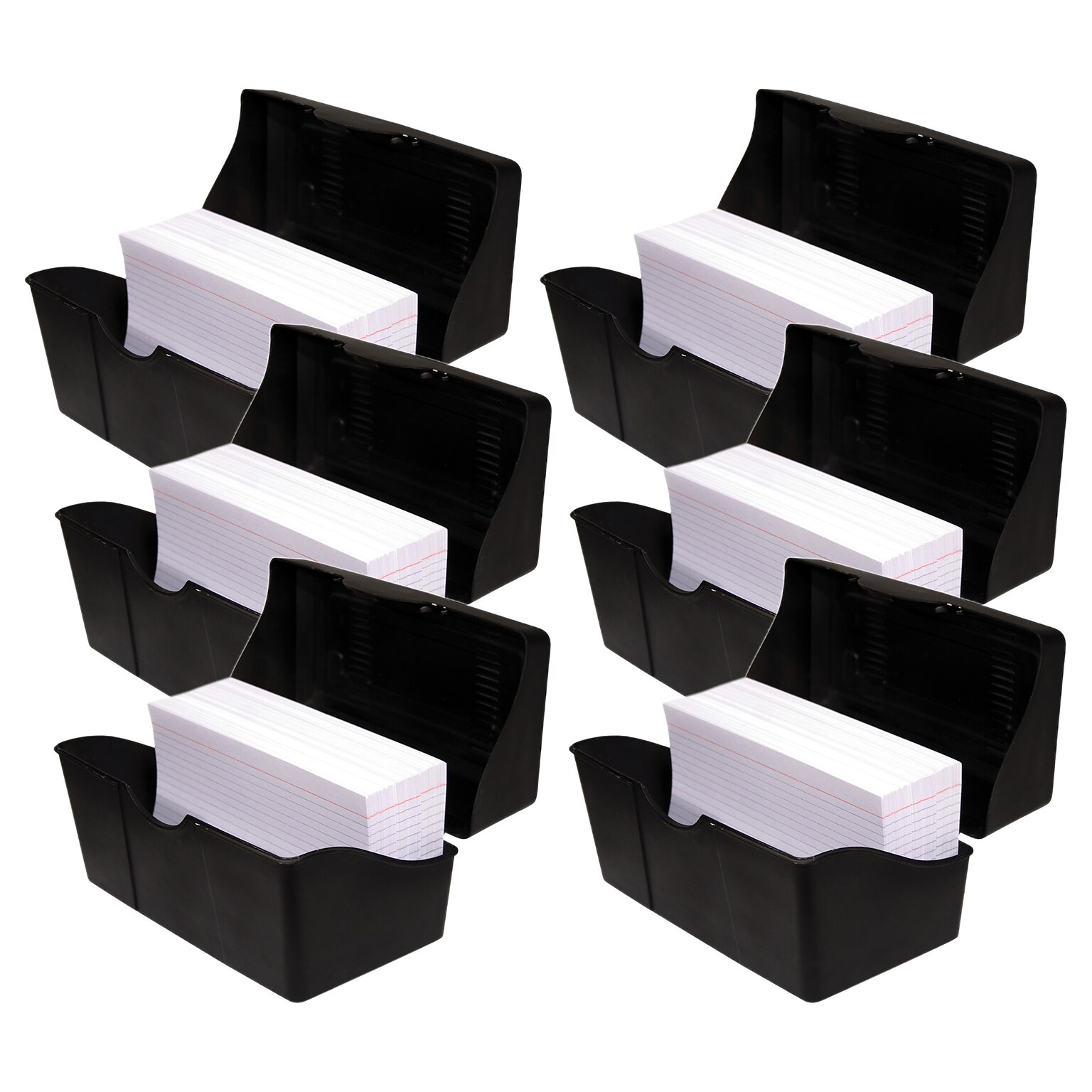 Innovative Storage Designs Black Index Card Holder, 4 x 6, 6 Packs (AVT45002-6)