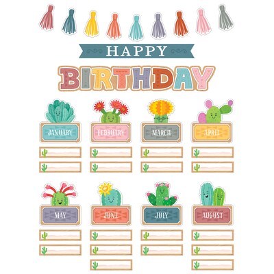 Teacher Created Resources Happy Cactus Crew Happy Birthday Mini Bulletin Board Set, 59/Pieces, 3 Sets (TCR6958-3)