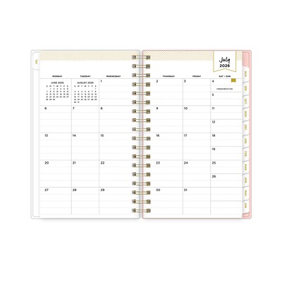 2026-2027 Blue Sky Day Designer Floral Cream 3" x 6" Academic Year Weekly & Monthly Planner, Plastic Cover (161399)