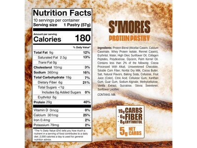 Legendary Foods S'mores Protein Pastry, 2 oz., 10/Box (10847)