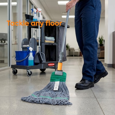 Baseline Blend Twist Mop Head, 16 oz., Blue, 12/Carton (CLM-303MWB-CT)