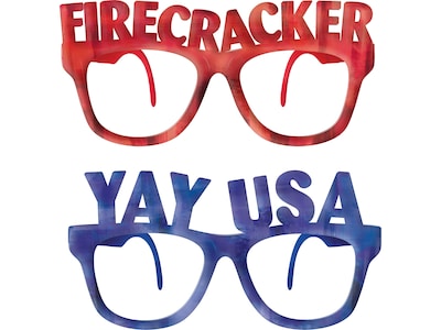 Amscan Fourth of July Lensless Glasses, Red/Blue, 6/Pack (3902953)