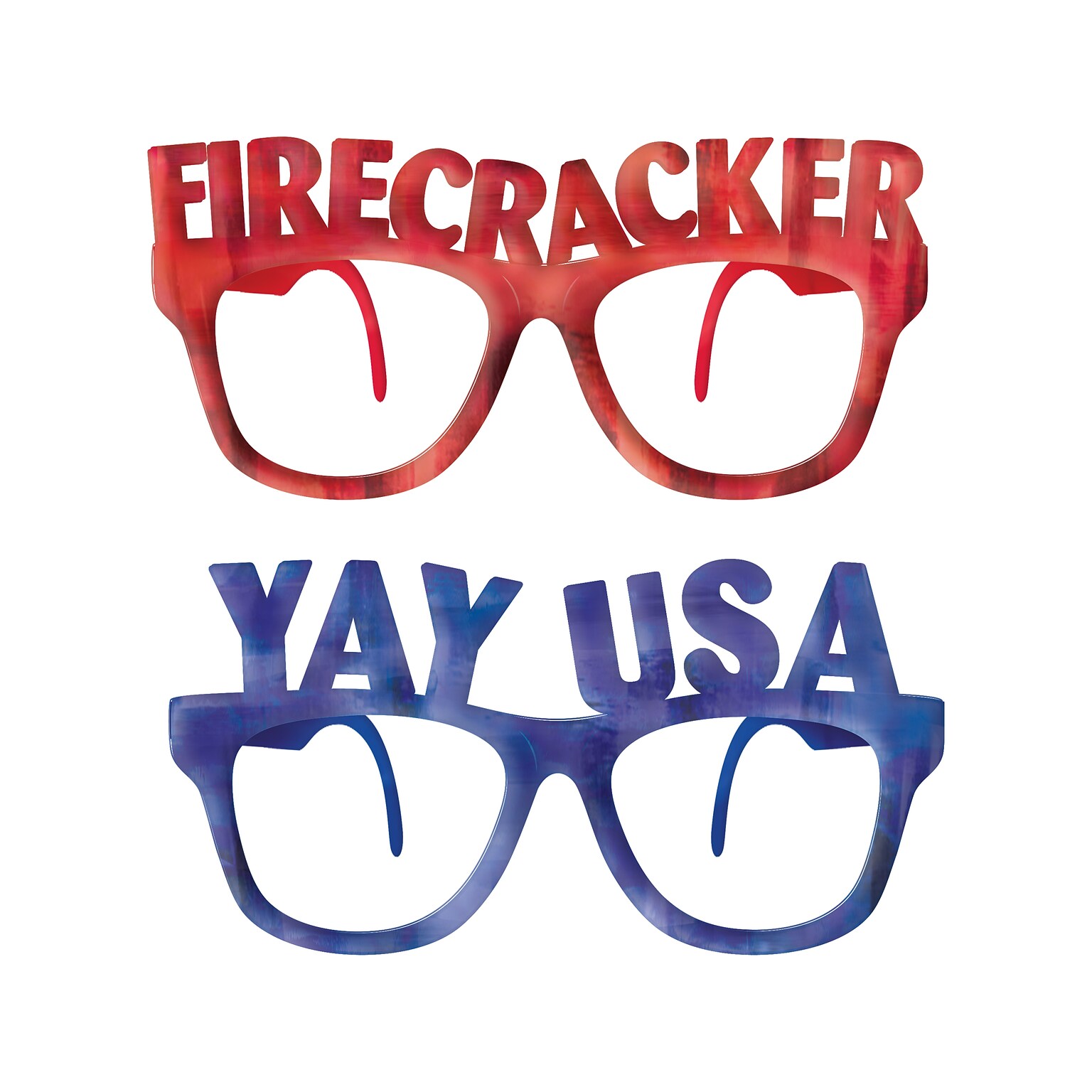 Amscan Fourth of July Lensless Glasses, Red/Blue, 6/Pack (3902953)