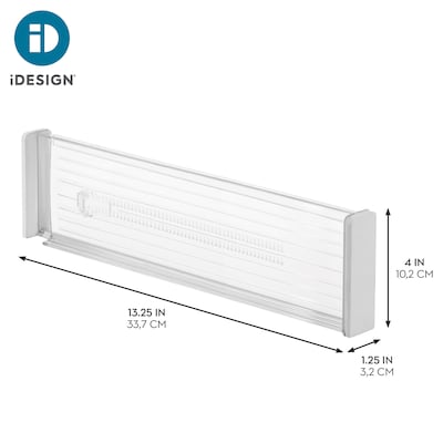 iDesign Plastic Adjustable Deep Drawer Dividers, Clear, 2/Set (62330)