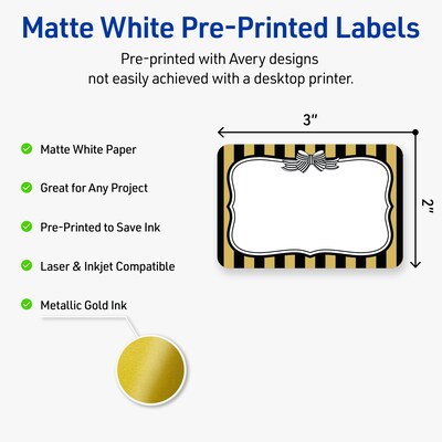 Avery Rectangle Laser/Inkjet Multipurpose Labels, 2 x 3, White, 80/Pack (19479370950)