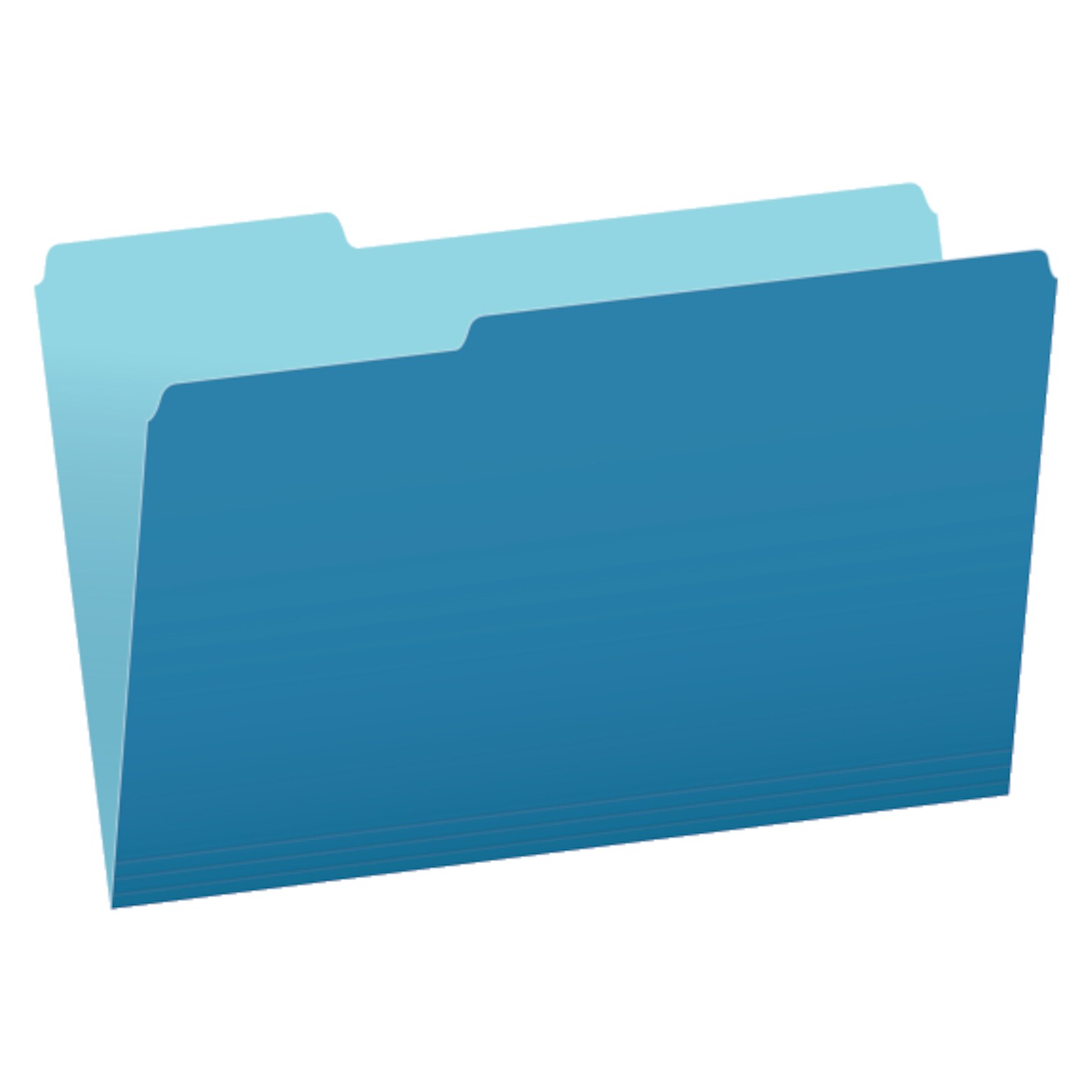 Pendaflex Recycled File Folder, 1/3-Cut Tab, Assorted, Legal Size, Blue, 100/Box (153 1/3 BLU)