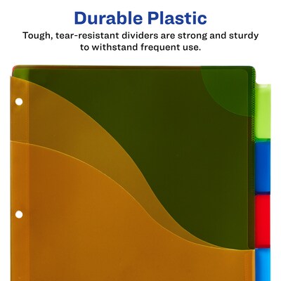 Avery Big Tab Corner Lock Insertable Plastic Dividers, 5 Tabs, Multicolored (11273)
