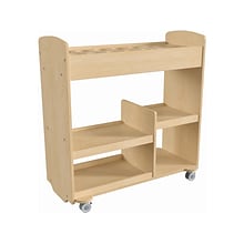 Flash Furniture Bright Beginnings Mobile 18-Section Storage Cart, 31.75H x 33.25W x 15.75D, Natur