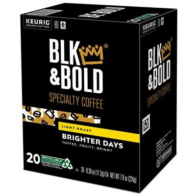 BLK & Bold Brighter Days Coffee Keurig K-Cup Pod, Light Roast, 20/Box (5000372406)