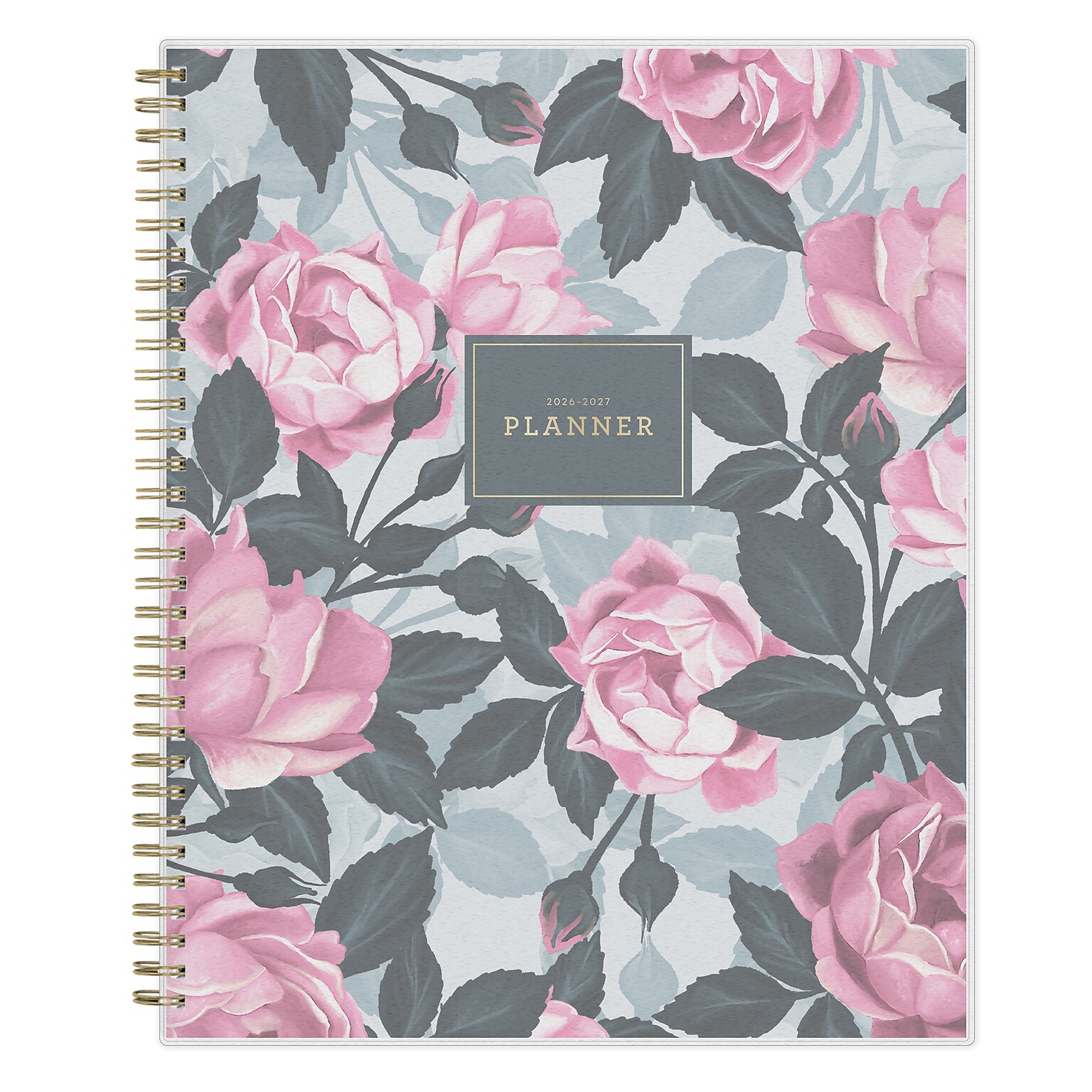 2026-2027 Blue Sky Roosevelt Pink Frosted 8.5 x 11 Academic Weekly & Monthly Planner, Plastic Cover, Pink/Gray (128691-A27)