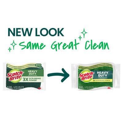 Scotch-Brite Heavy Duty Sponge with Scrubber, Green/Yellow, 6 Sponges/Pack (426)