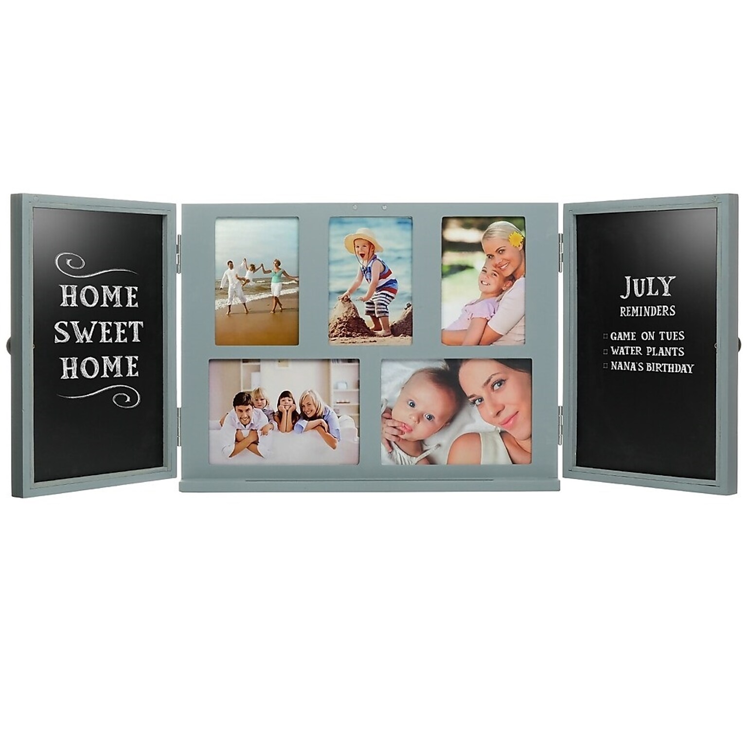 Excello Global Products Barndoor Picture Frame with Chalkboard, Gray (EGP-HD-0413C)