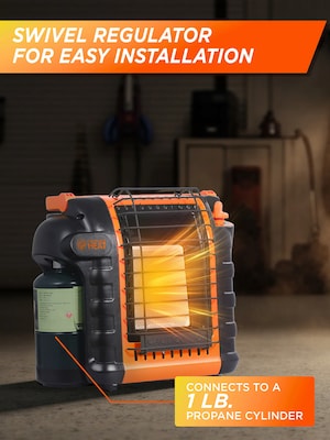 Commercial Heat 9000 BTU Portable Outdoor Radiant Propane Patio Heater, Orange (CHP9000O)