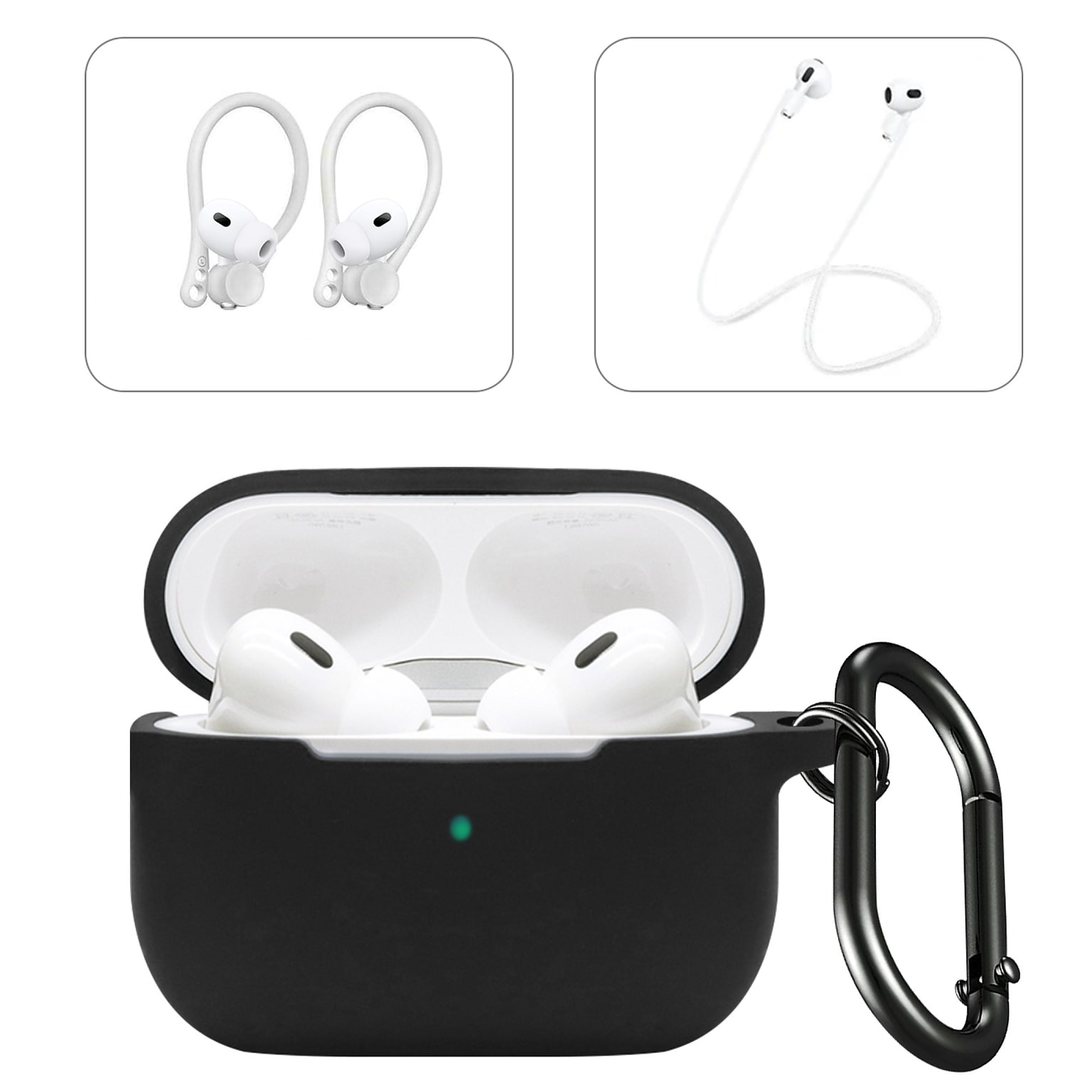 SaharaCase Venture Series Silicone Case Kit for AirPods Pro 3, Anti-Shock Material, Scorpion Black (HP00208)
