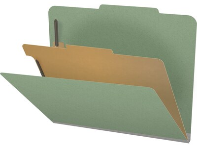 Medical Arts Press Pressboard Classification Folder, 1 Divider, 2 Expansion, Letter Size, Green, 10/Box (DV-T42-14-3AGN)